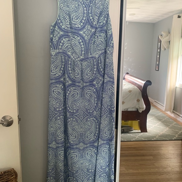 WORN ONCE: Talbots Size 14 floor-length rayon dress - Picture 2 of 2